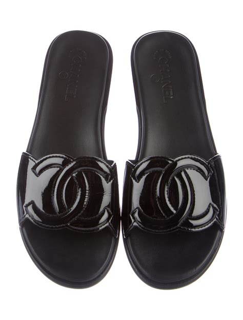 chanel dlides|chanel sandals cc logo.